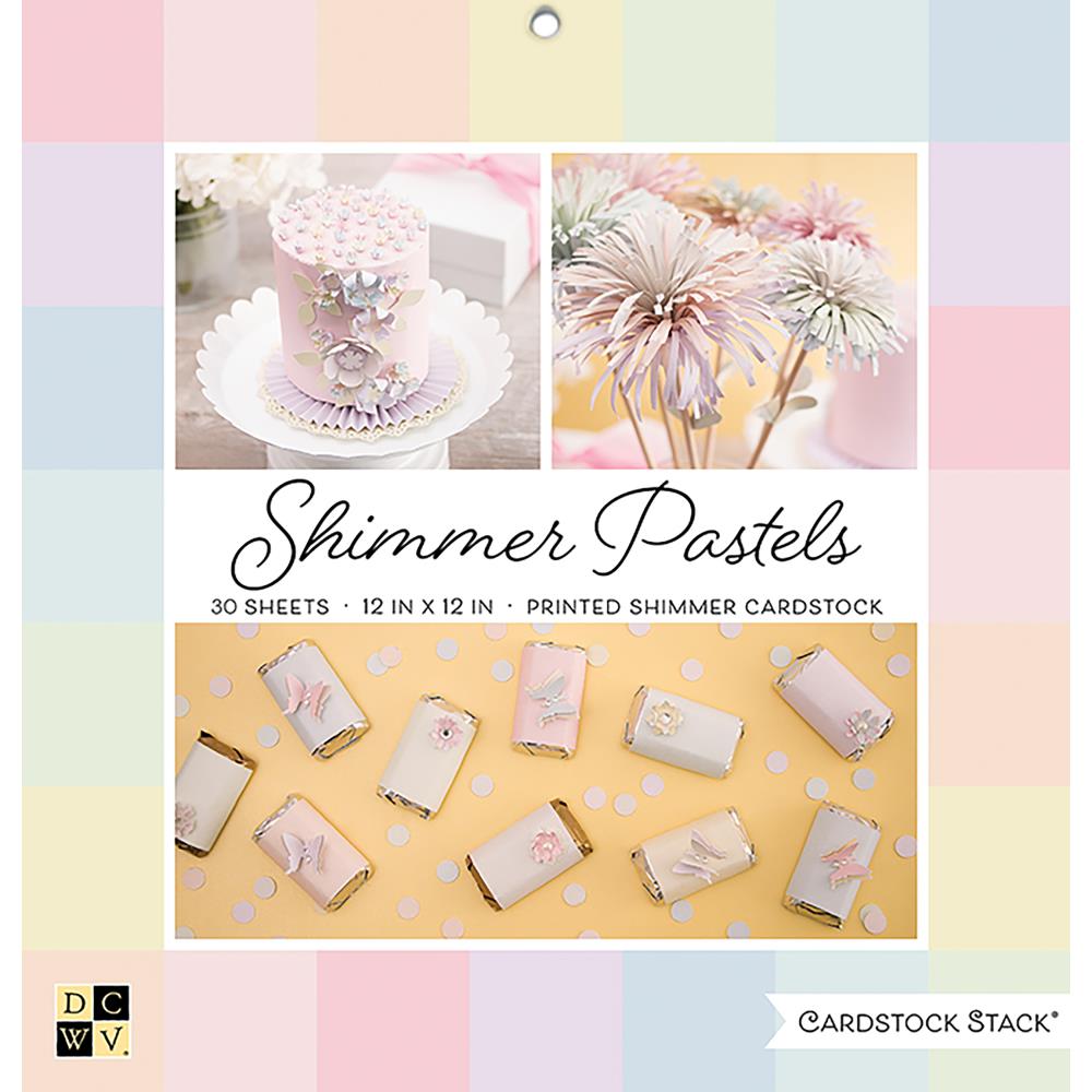 מארז דפי קארדסטוק-Shimmer Pastels Solid