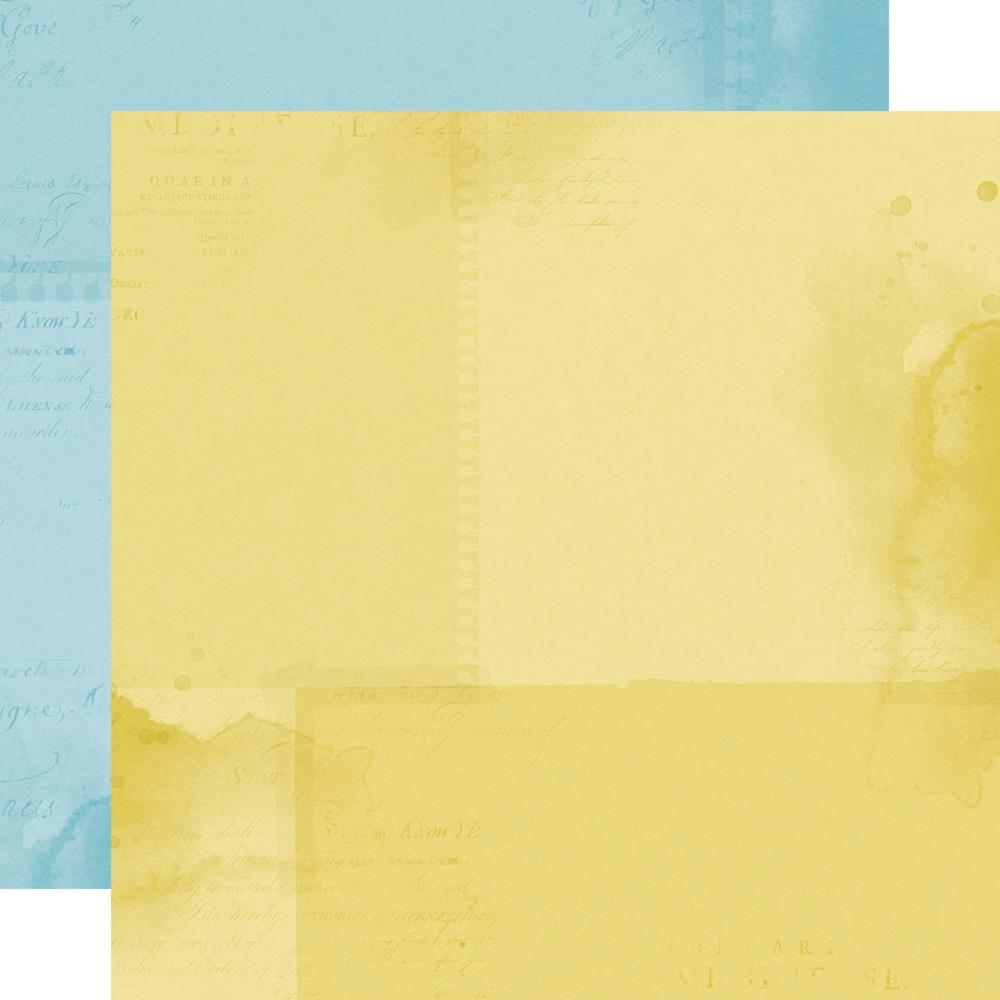 דף קארדסטוק- Light Blue/Yellow Simple Basic