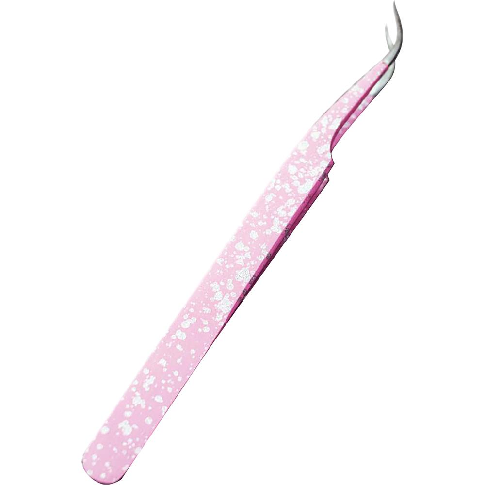 Pink Glitter Fine Pointed Tweezers- פינצטה 