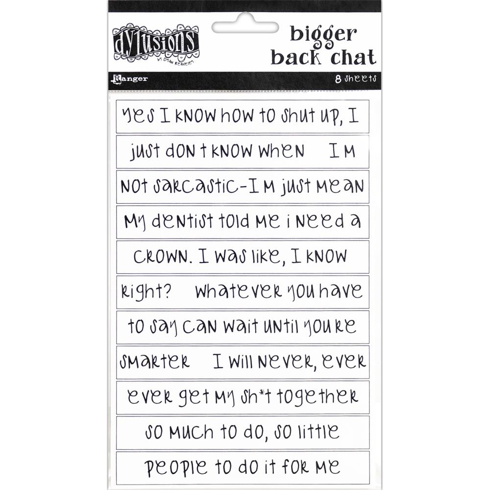 Bigger Back Chat Stickers- White